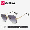 DENISA Fashion Blue Rimless Sunglasses Women 2019 UV400 Luxury Aviation Ladies Sunglasses Glasses Shades zonnebril dames G18475