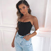 Cryptographic Sleeveless Off Shoulder Velvet Fashion Sexy Corset Crop Tops Vest Female Underwear Backless Bustier Top Solid