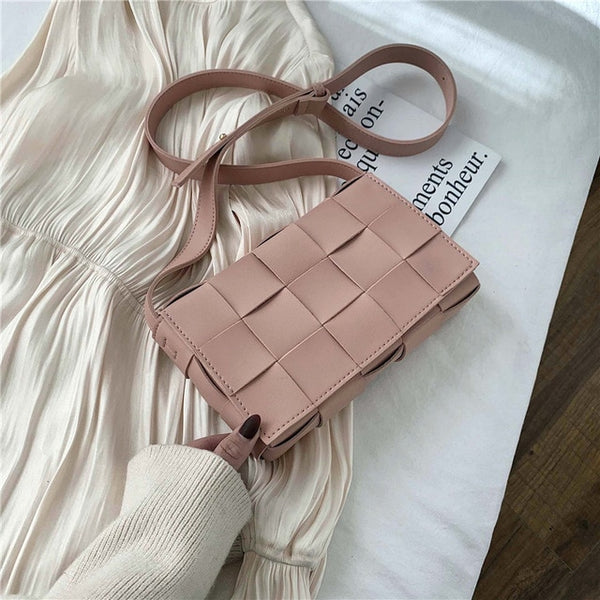 Small Weave Flap Bags For Women 2020 New Good Quality Fashion PU Leather  Shoulder Crossbody Bag Female Summer Handbags