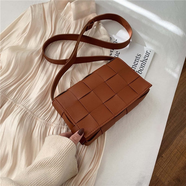 Small Weave Flap Bags For Women 2020 New Good Quality Fashion PU Leather  Shoulder Crossbody Bag Female Summer Handbags