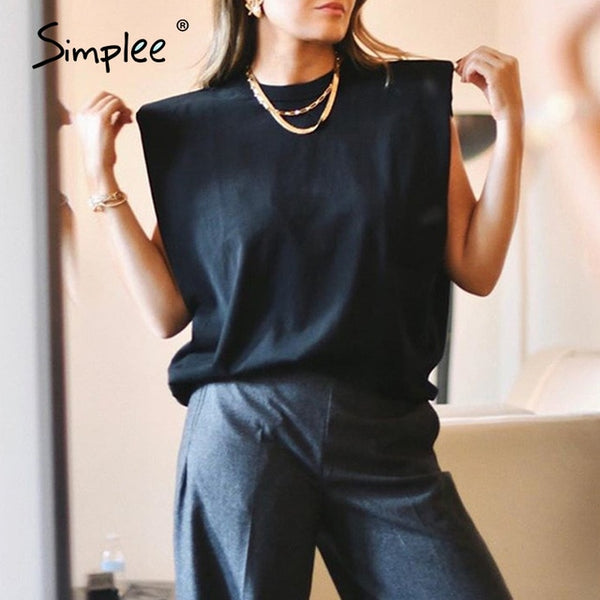 Simplee O-neck women tank tops Casual streetwear leisure summer female tops Chic ladies party club wear tops 2020 new fashion