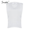 Simplee O-neck women tank tops Casual streetwear leisure summer female tops Chic ladies party club wear tops 2020 new fashion