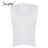 Simplee O-neck women tank tops Casual streetwear leisure summer female tops Chic ladies party club wear tops 2020 new fashion