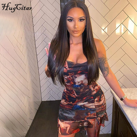 Simenual Butterfly Print Strapless Women Party Dress Sexy Hot Clubwear Bodycon Skinny Wrap Chest Mini Dresses 2020 Fashion Slim