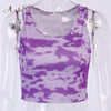 ArtSu Summer Tie Dye Print 2020 Summer Tank Top Women Sleeveless Fashion Slim Casual Crop Tops Basic Female Streetwear ASVE21103