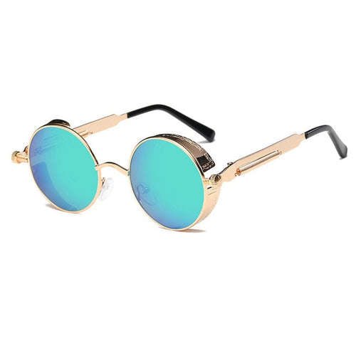 Metal Round Steampunk Sunglasses Men Women Fashion Glasses Brand Designer Retro Frame Vintage Sunglasses High Quality UV400