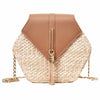 Hexagon Mulit Style Straw+leather Handbag Women Summer Rattan Bag Handmade Woven Beach Circle Bohemia Shoulder Bag New Fashion