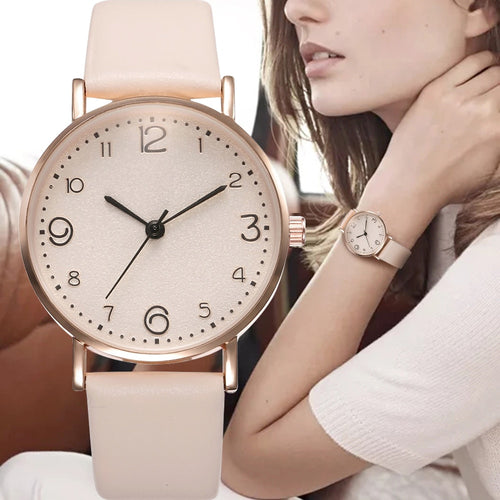 Top Style Fashion Women's Luxury Leather Band Analog Quartz Wrist Watch Golden Ladies Watch Women Dress Reloj Mujer Black Clock