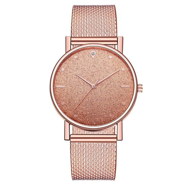 Watch Women Dress Stainless Steel Band Analog Quartz Wristwatch Fashion Luxury Ladies Golden Rose Gold Watch Clock Analog