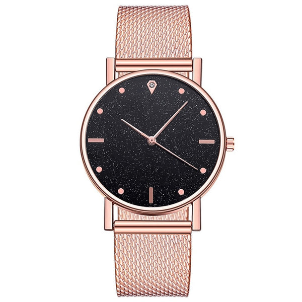 Watch Women Dress Stainless Steel Band Analog Quartz Wristwatch Fashion Luxury Ladies Golden Rose Gold Watch Clock Analog