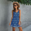 Lossky Summer Women Dress Buttons Cotton Mini Sundress Fashion Sexy Short Backless Slip Elastic Waist 2020 Sleeveless Dresses