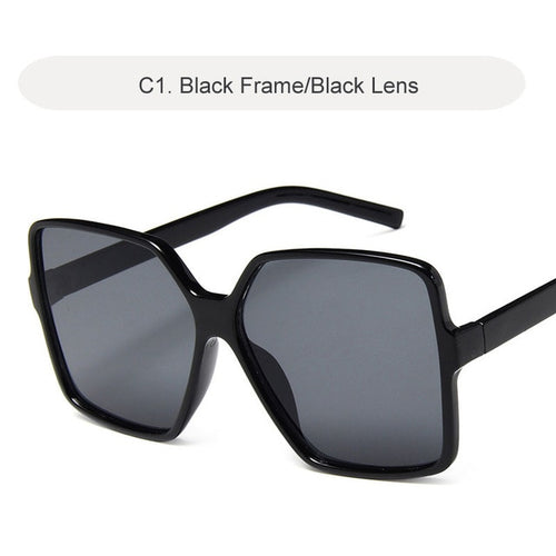 Vintage Oversize Square Sunglasses Women Luxury Brand Big Frame Women Sun Glasses Black Fashion Gradient Female Glasses Oculos