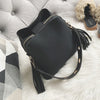 vip  Fashion Scrub Women Bucket Bag Vintage Tassel Messenger Bag High Quality Retro Shoulder Bag Simple Crossbody Bag Tote