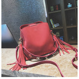 vip  Fashion Scrub Women Bucket Bag Vintage Tassel Messenger Bag High Quality Retro Shoulder Bag Simple Crossbody Bag Tote