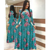 Elegant autumn Women's Dress 2020 Casual Bohemia Flower Print Maxi Dresses Fashion Hollow Out Tunic Vestidos Dress Plus Size 5XL