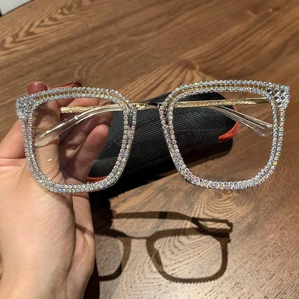 Fashion Transparent square sunglasses metal frame Women overize glasses Men Eyeglasses Frame nerd plain glasses clear shades