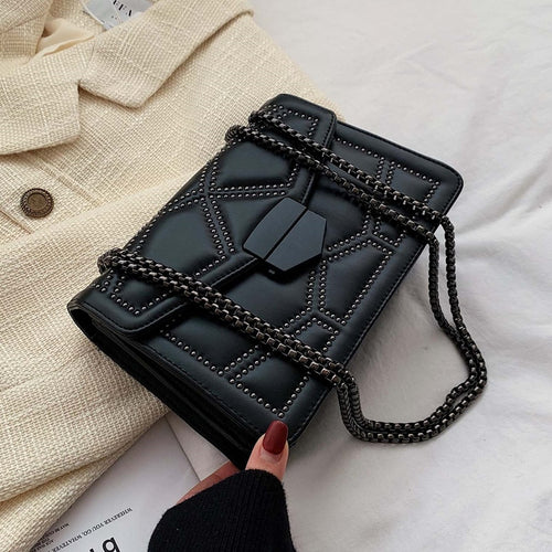 Rivet Chain Small Crossbody Bags For Women 2020 Shoulder Simple Bag Lady Luxury Handbags