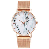 2020 relogio feminino Mesh Band Creative Marble Watch Women Luxury Quartz Watches Ladies Clock Rose Gold