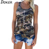 5XL 2019 Summer New Fashion Women Camouflage Tank Tops Casual Faith Letters Print Sleeveless T-shirt Plus Size Loose Female Tops